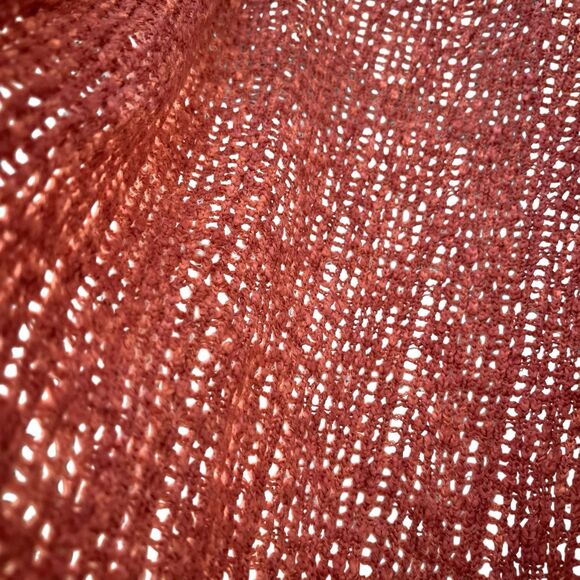 Loft Dusty Rose Open Weave Knit Sweater Women’s XS Cotton Blend Soft Girl whimsy - Picture 5 of 6